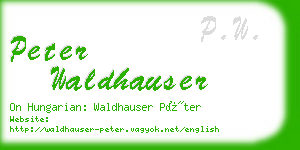 peter waldhauser business card